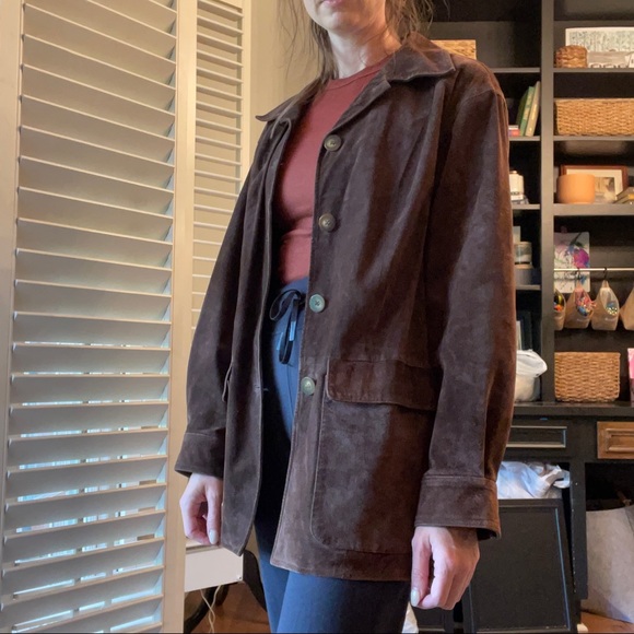 Vintage 90’s Brown Suede Leather Jacket J. Jill Y2K - Picture 6 of 6